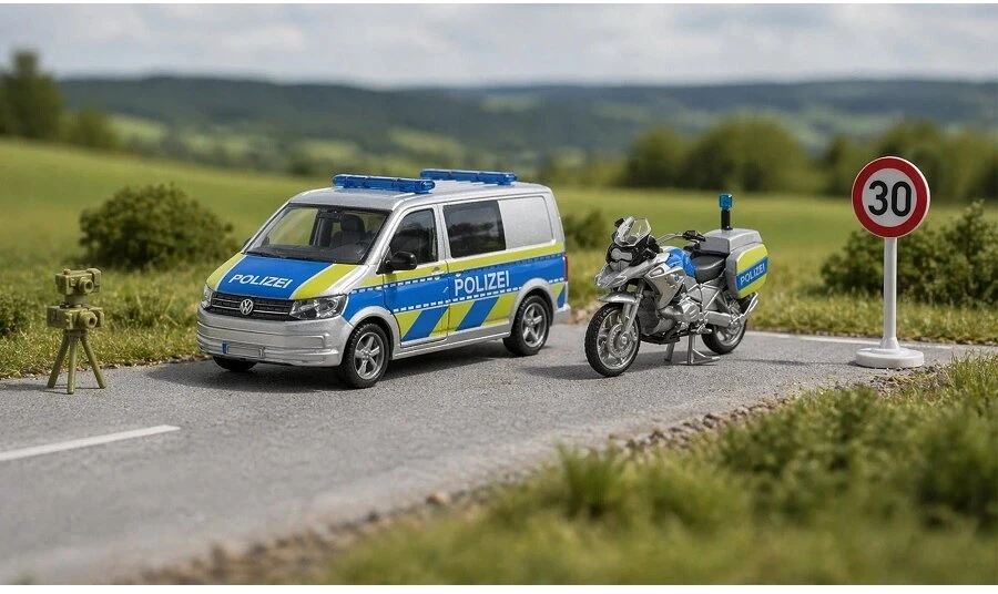 Siku Policijos automobilis ir motociklas