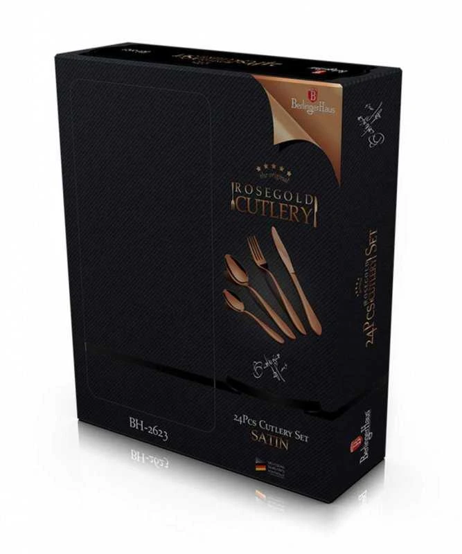 STALIO ĮRANKŲ RINKINYS 24 VNT. SATIN BERLINGER HAUS ROSE GOLD BH-2623A