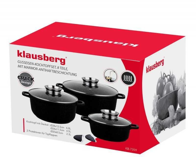 Klausberg KB-7359 8 dalių granito dengtų virtuvės reikmenų rinkinys