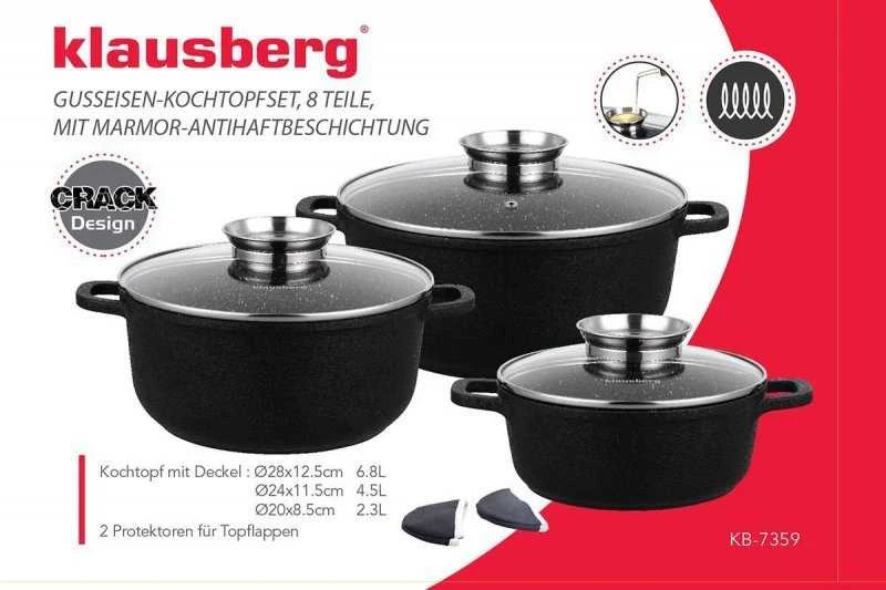 Klausberg KB-7359 8 dalių granito dengtų virtuvės reikmenų rinkinys
