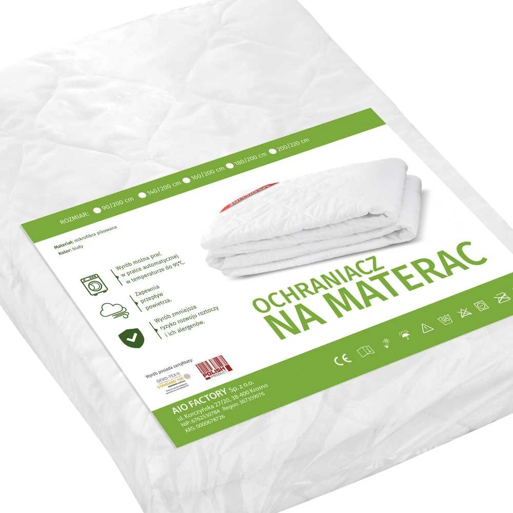 Čiužinys Aio Factory Čiužinio apsaugas/užvalkalas, dygsniuotas siūlais, 200x220 cm, baltas