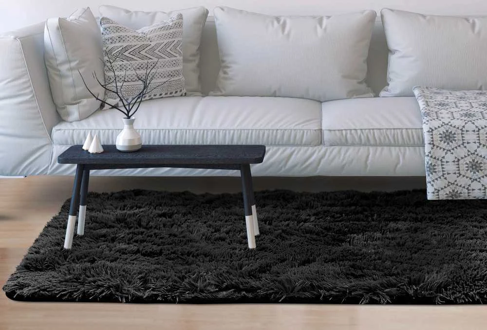 Aio Factory Neslystantis Shaggy kilimas, 80x120 cm, juodas