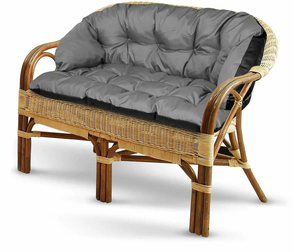 Sodo Baldų Pagalvėlių Komplektas Tik Pagalvės 2x122x40 cm + 190x40 cm Rotango Baldams, Sofai ar Sūpynėms, Vandeniui Atsparus, Pilkas