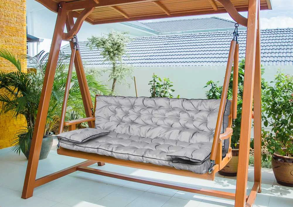 Aio Factory Sodo baldų komplektas su aukšta sienele ir apvadais, 180x60x50 cm, pilkas