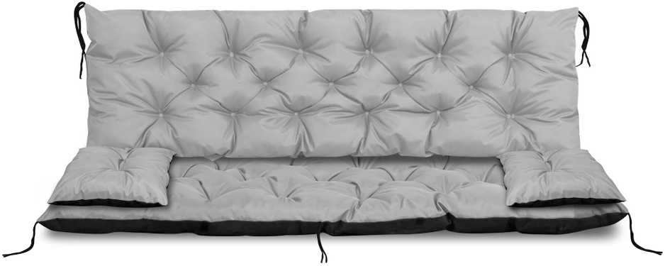 Aio Factory Sodo pagalvėlė 100x60x50 cm + 2 pagalvėlės sūpynėms, atsparios vandeniui, šviesiai pilkos