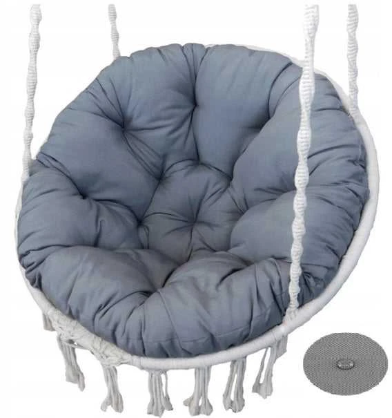 Aio Factory Sodo pagalvėlė 110 cm pakabinamai kėdei, gandro lizdas, vandeniui atspari, pilka