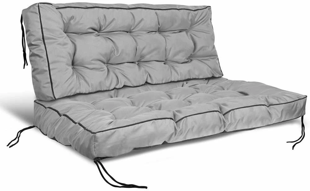 Aio Factory Sodo pagalvėlė 120x40 cm su aukštu kraštu palečių suoliukui, vandeniui atspari, pilka