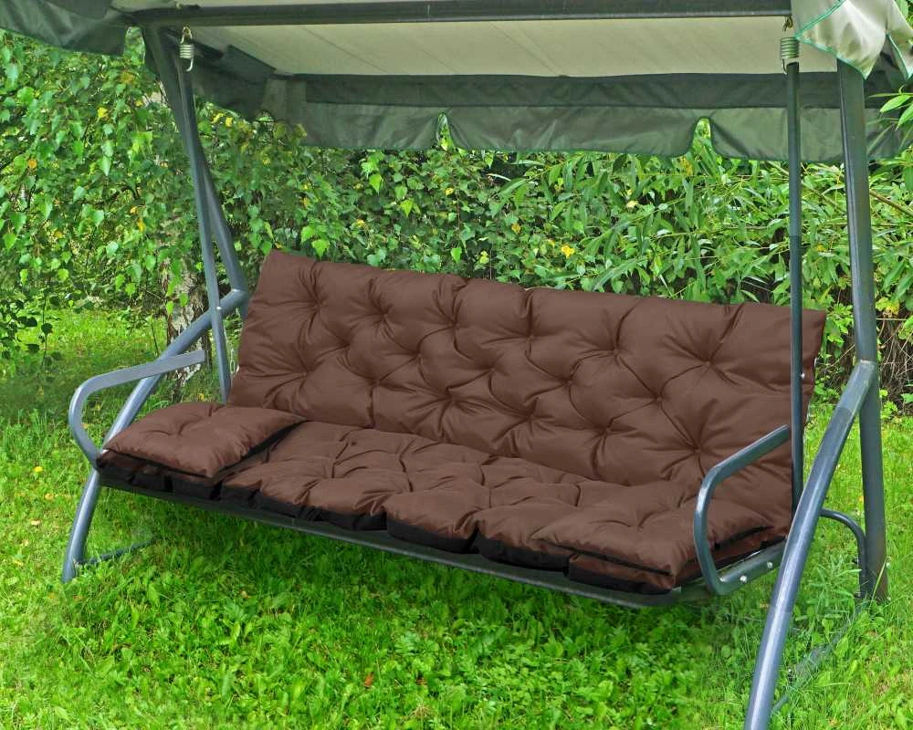 Aio Factory Sodo pagalvėlė 120x60x50 cm + 2 pagalvėlės sūpynėms, atsparios vandeniui, rudos spalvos