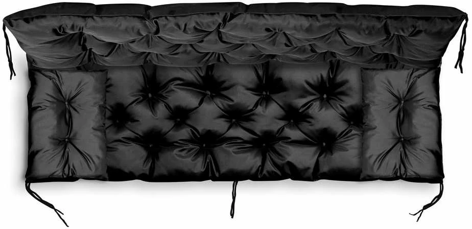 Aio Factory Sodo pagalvėlė 120x60x50 cm + 2 pagalvėlės sūpynėms, atsparios vandeniui, juodos