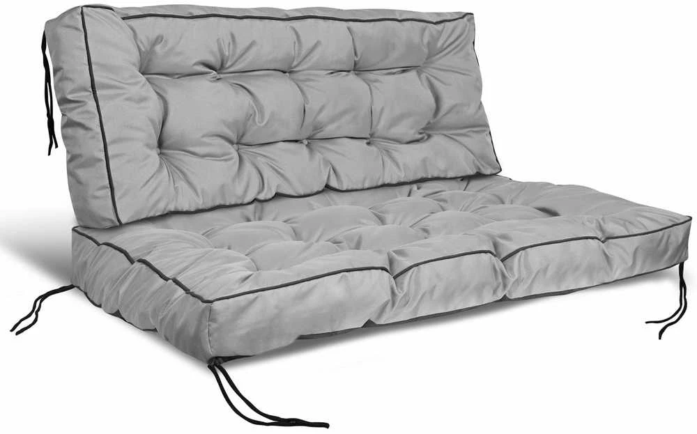 Aio Factory Sodo pagalvėlė 120x80 cm su aukštu kraštu palečių suoliukui, vandeniui atspari, pilka