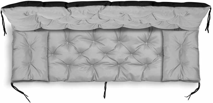 Aio Factory Sodo pagalvėlė 180x60x50 cm + 2 pagalvėlės sūpynėms, atsparios vandeniui, šviesiai pilkos