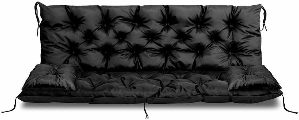 Aio Factory Sodo pagalvėlė 180x60x50 cm + 2 pagalvėlės sūpynėms, atsparios vandeniui, juodos