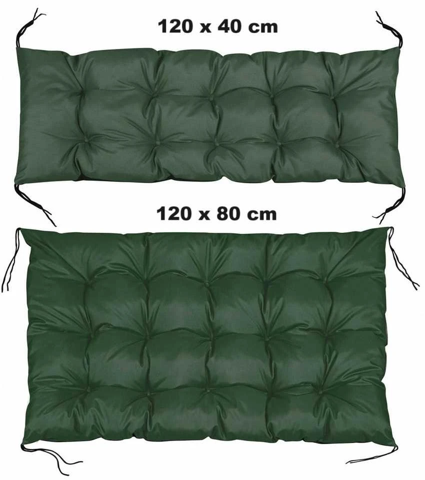 Aio Factory Sodo pagalvėlių komplektas 120/80 cm + 120/40 cm palečių suoliukui, atsparus vandeniui, žalias