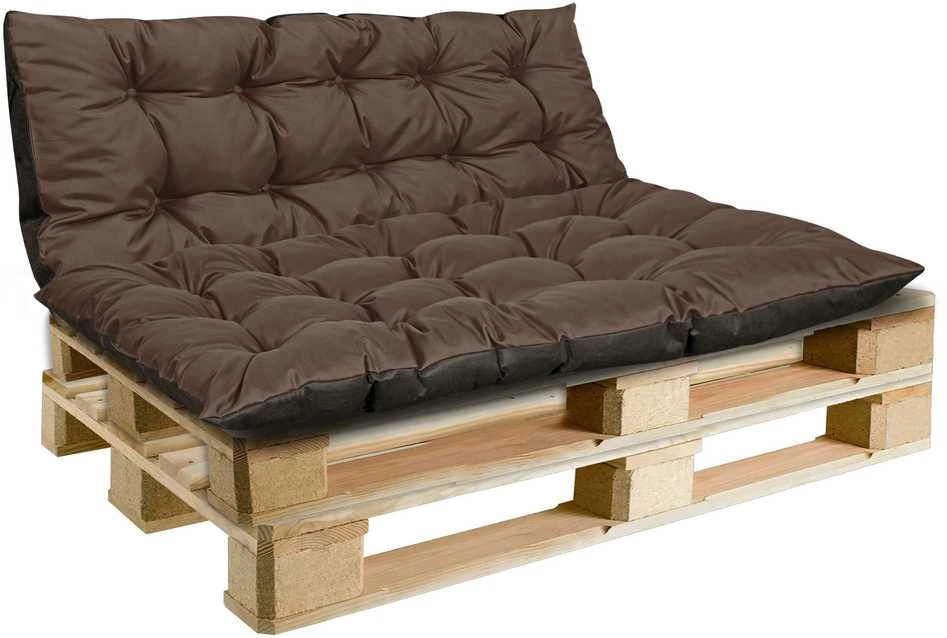 Aio Factory Sodo pagalvėlių komplektas 120/80 cm + 120/40 cm suoliukams, atsparus vandeniui, rudas