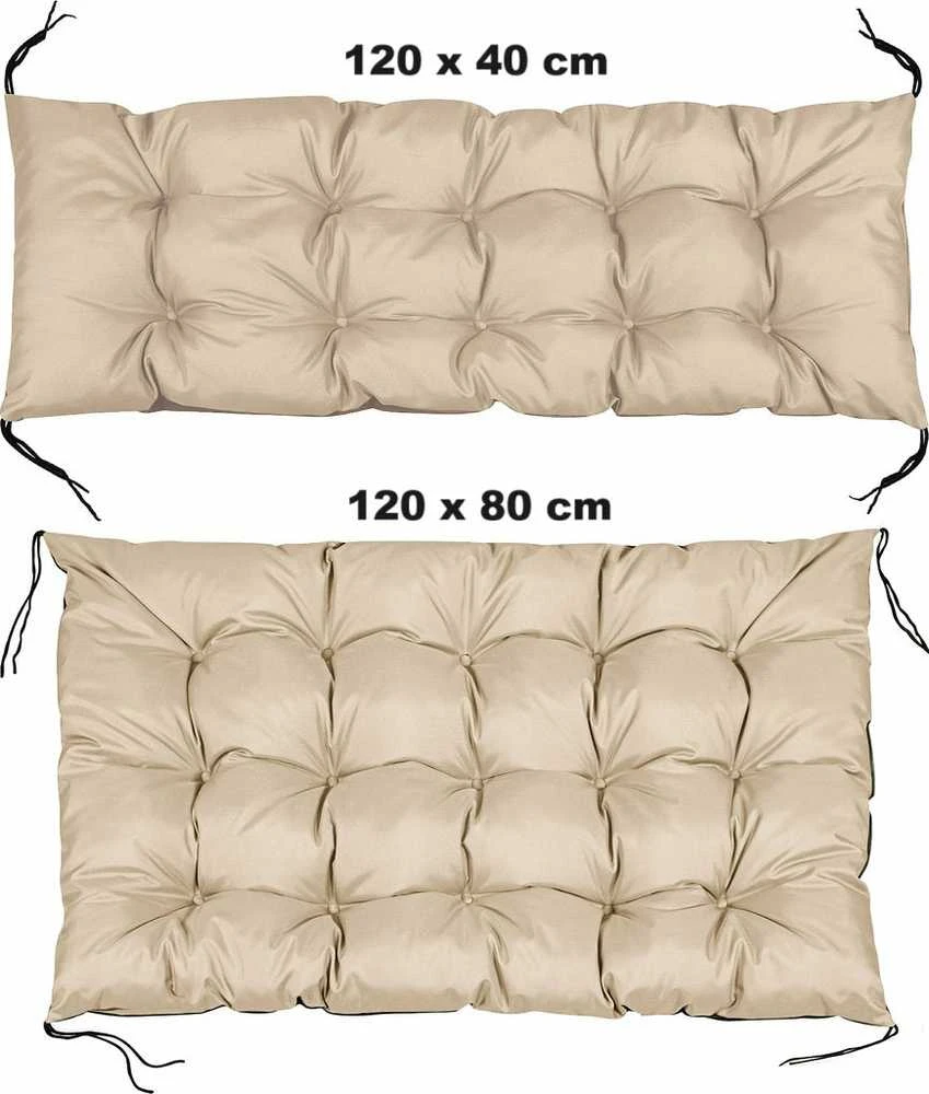 Aio Factory Sodo pagalvėlių komplektas 120/80 cm + 120/40 cm suoliukams, padėklams, vandeniui atsparus, smėlio spalvos