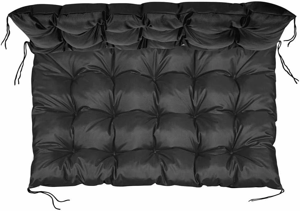 Aio Factory Sodo pagalvėlių komplektas 120/80 cm + 120/40 cm palečių suoliukui, atsparus vandeniui, juodas
