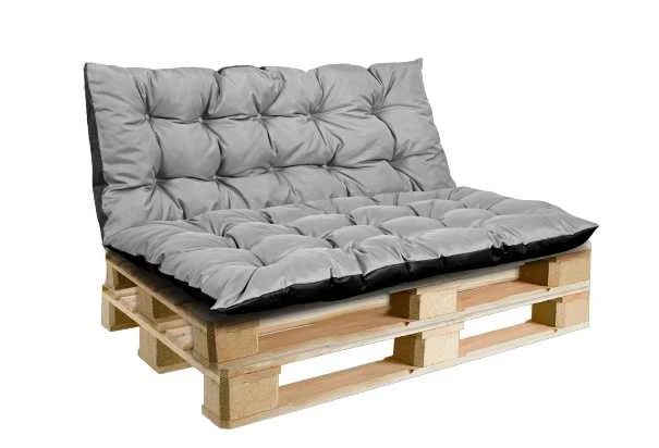 Aio Factory Sodo pagalvėlių komplektas 120/80 cm + 120/40 cm palečių suoliukui, atsparus vandeniui, pilkas