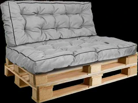 Aio Factory Sodo pagalvėlių komplektas su aukšta šonine sienele 120/80 cm + 120/40 cm, vandeniui atspariam palečių suoliukui, pilkas