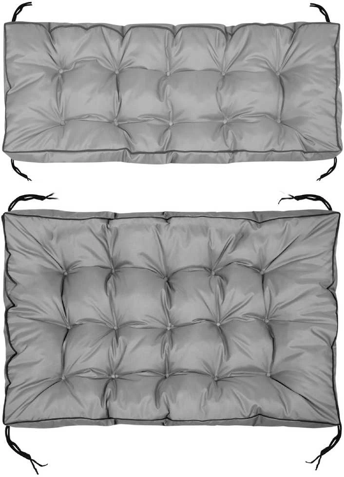 Aio Factory Sodo pagalvėlių komplektas su aukšta šonine sienele 120/80 cm + 120/40 cm, vandeniui atspariam palečių suoliukui, pilkas