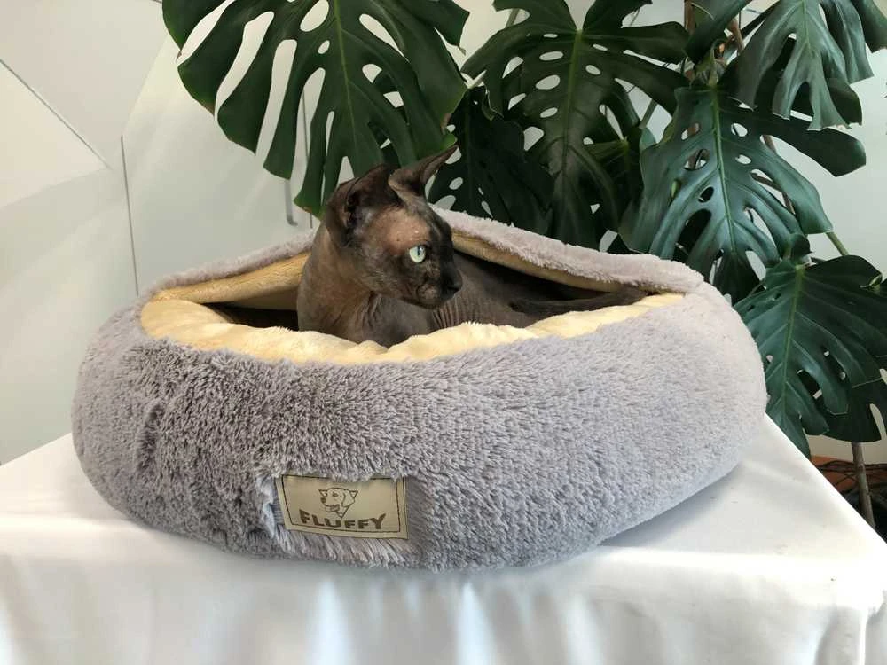 Aio Factory Šuns guolis FLUFFY 80 cm šviesiai pilkas