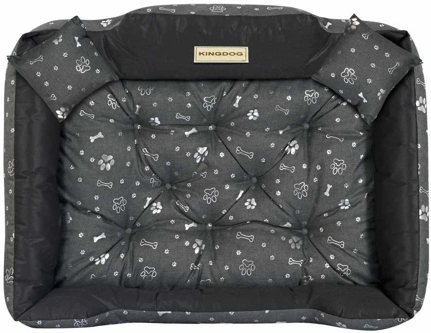 Aio Factory Šuns guolis KINGDOG 100x75 cm, personalizuotas, vandeniui atsparus, sidabriniai kaulai