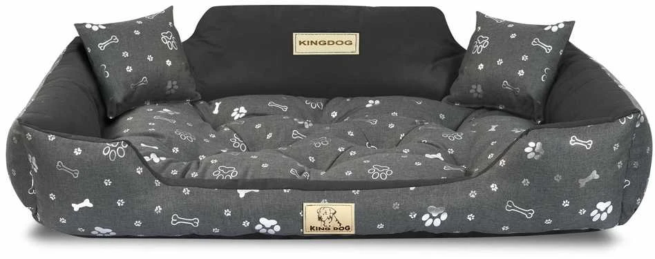 Aio Factory Šuns guolis KINGDOG 100x75 cm, personalizuotas, vandeniui atsparus, sidabriniai kaulai