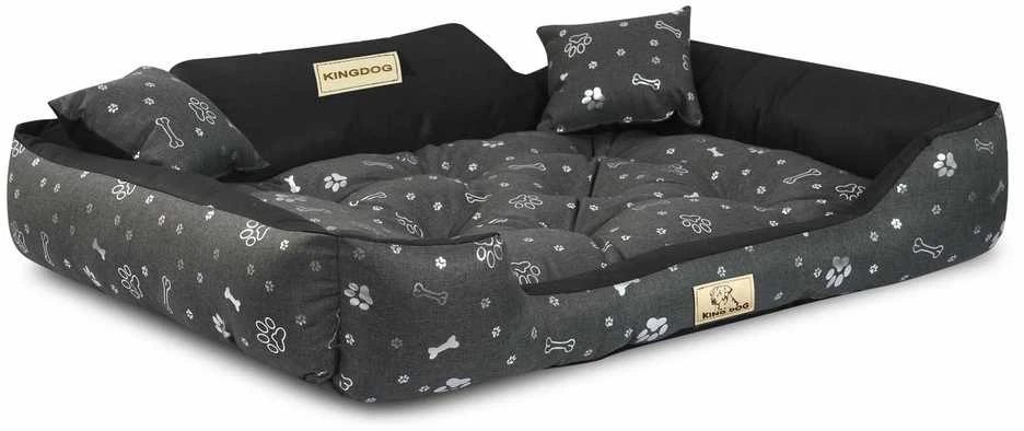 Aio Factory Šuns guolis KINGDOG 100x75 cm, personalizuotas, vandeniui atsparus, sidabriniai kaulai