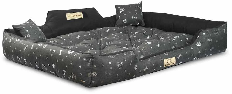 Aio Factory Šuns guolis KINGDOG 115x95 cm, personalizuotas, vandeniui atsparus, sidabriniai kaulai