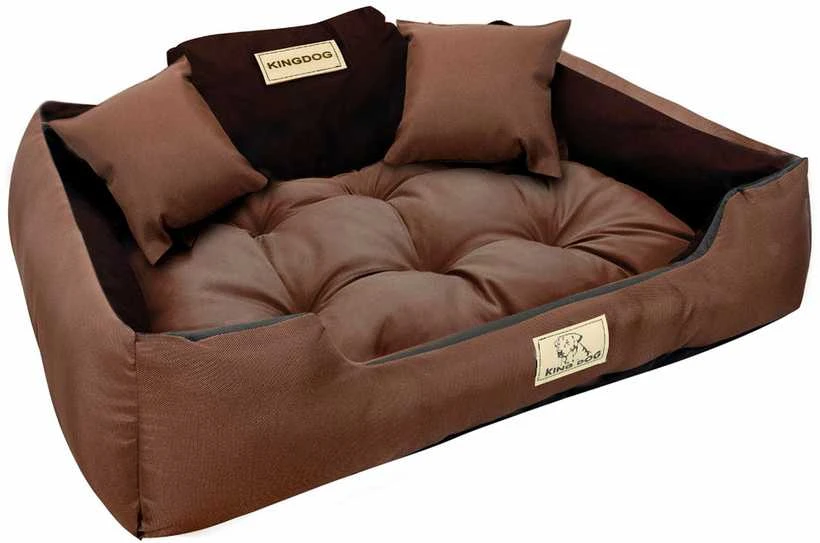 Aio Factory Šuns guolis KINGDOG 115x95 cm, personalizuotas, atsparus vandeniui, rudas