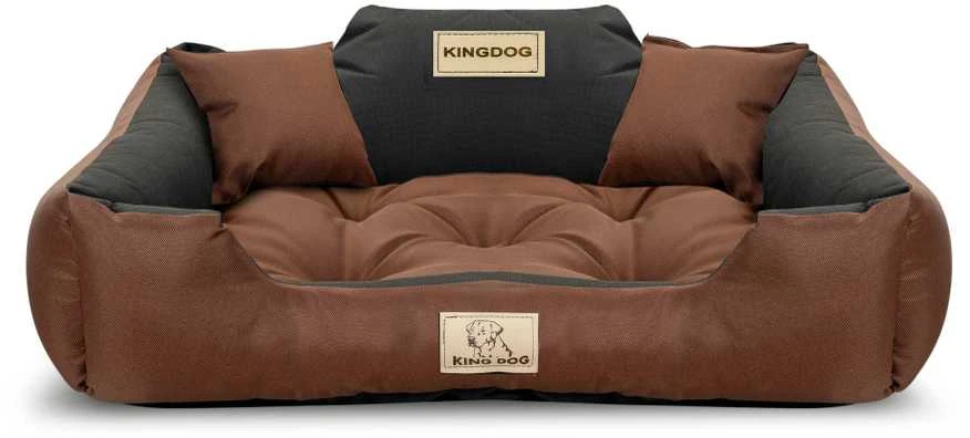 Aio Factory Šuns guolis KINGDOG 130x105 cm, personalizuotas, atsparus vandeniui, rudas