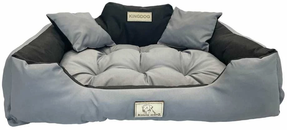 Aio Factory Šuns guolis KINGDOG 130x105 cm, personalizuotas, atsparus vandeniui, tamsiai pilkas