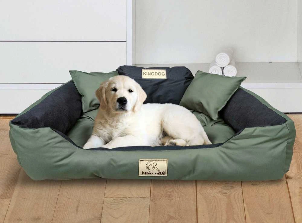 Aio Factory Šuns guolis KINGDOG 130x105 cm, personalizuotas, atsparus vandeniui, žalias