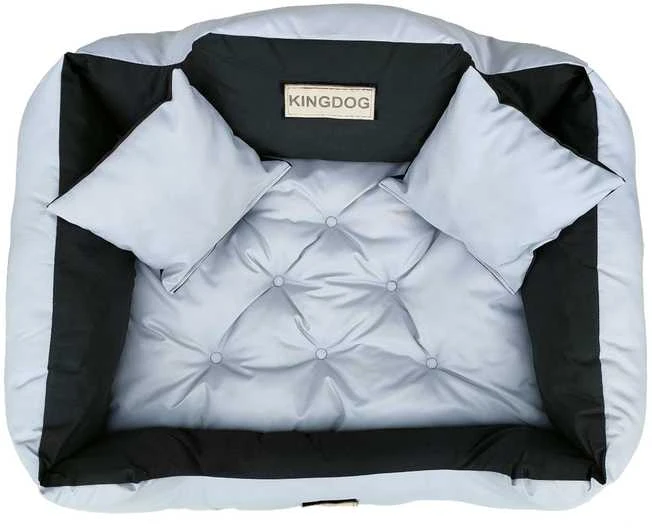 Aio Factory Šuns guolis KINGDOG 130x105 cm, personalizuotas, atsparus vandeniui, šviesiai pilkas