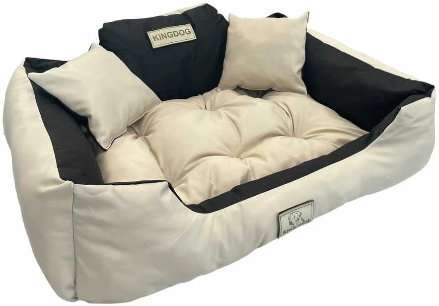 Aio Factory Šuns guolis KINGDOG 130x105 cm, personalizuotas, vandeniui atsparus, smėlio spalvos