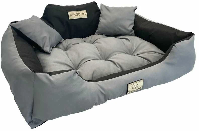 Aio Factory Šuns guolis KINGDOG 130x105 cm, personalizuotas, atsparus vandeniui, tamsiai pilkas