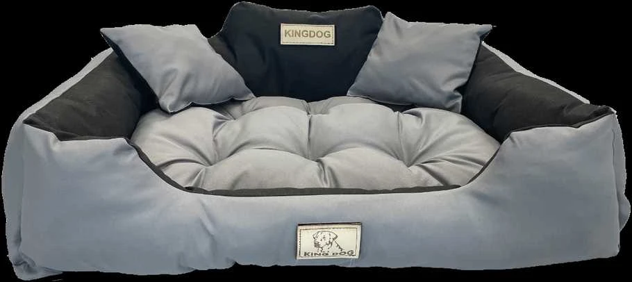 Aio Factory Šuns guolis KINGDOG 145x115 cm, personalizuotas, atsparus vandeniui, tamsiai pilkas