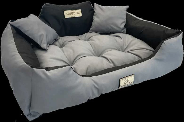 Aio Factory Šuns guolis KINGDOG 145x115 cm, personalizuotas, atsparus vandeniui, tamsiai pilkas