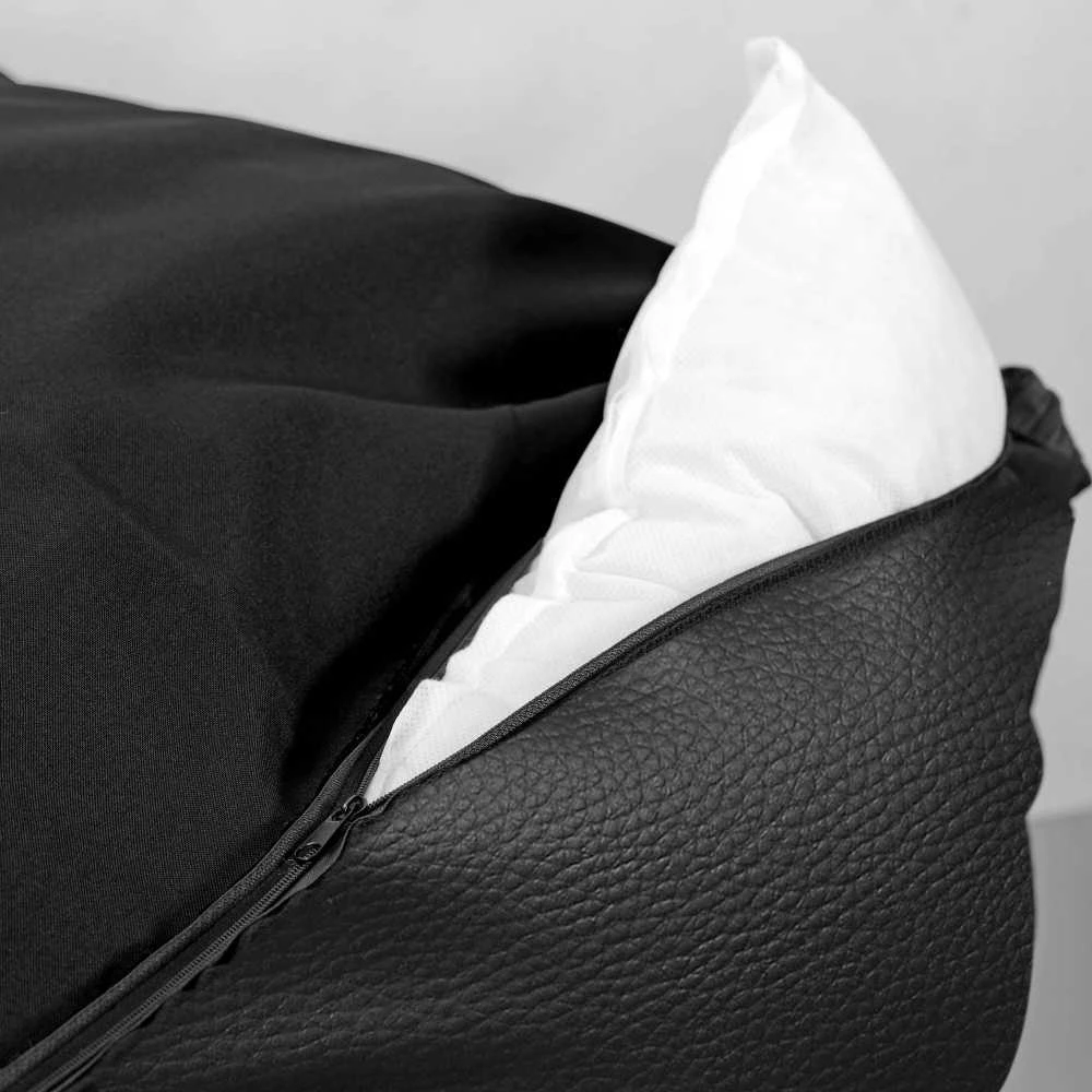 Aio Factory Šuns guolis KINGDOG ECO LEATHER 75x65 cm, nuimamas, personalizuotas, neslystantis, juodas