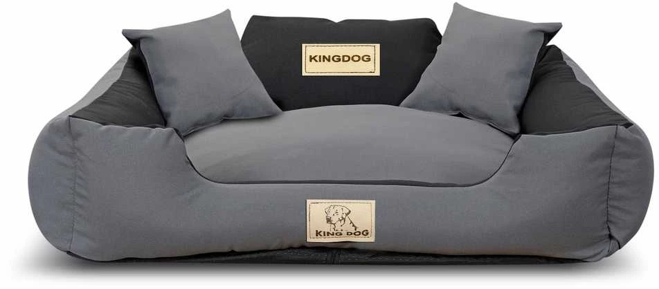 Aio Factory Šuns guolis KINGDOG MM43 100x75 cm personalizuotas nuimamas neslystantis tamsiai pilkas