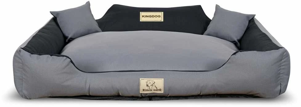 Aio Factory Šuns guolis KINGDOG MM43 115x95 cm, nuimamas, personalizuotas, neslystantis, tamsiai pilkas