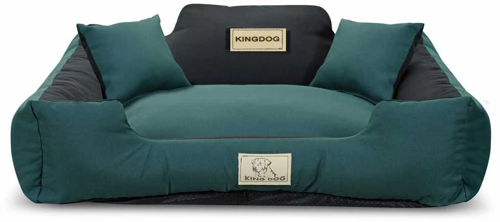 Aio Factory Šuns guolis KINGDOG MM43 75x65 cm, nuimamas, personalizuotas, neslystantis, žalias