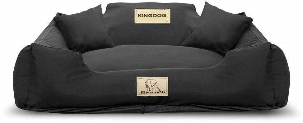 Aio Factory Šuns guolis KINGDOG MM43 75x65 cm, nuimamas, neslystantis, juodas, personalizuotas