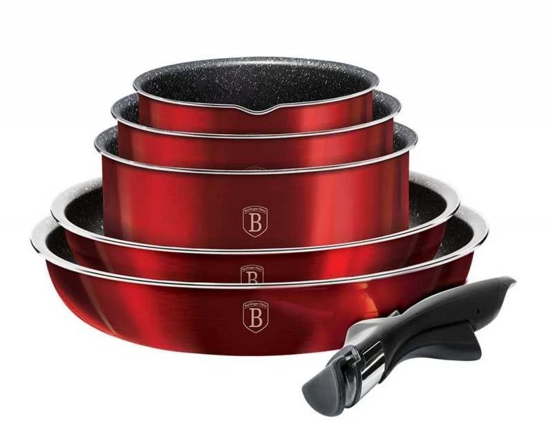 12 vnt. indų rinkinys, “Metallic Line” Burgundy Edition | Berlinger Haus BH-1674