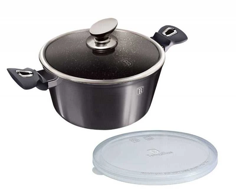 DANGŲ PUODŲ RINKINYS GRANITAS 6 ELEMENTAI BERLINGER HAUS Carbon Pro BH-6905