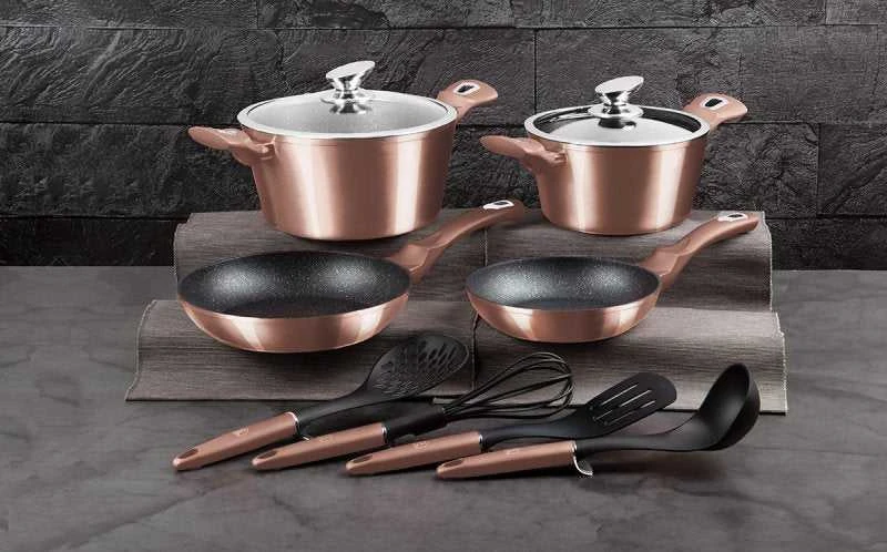 Berlinger Haus Puodų komplektas, 10 dalių, Berlingerhaus Metallic Line Rosegold | BH-6142