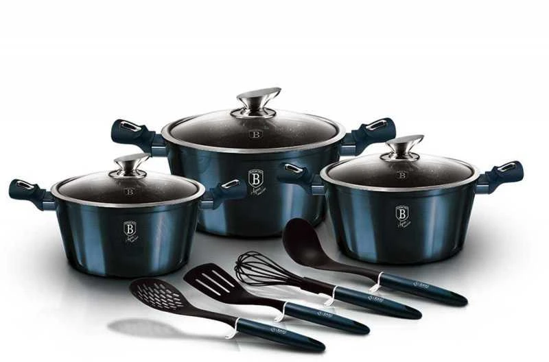 Berlinger Haus METALLIC AQUAMARINE puodų rinkinys [BH-6164]
