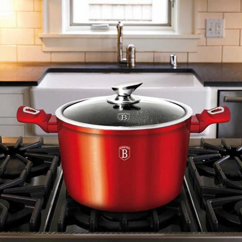 PUODŲ RINKINYS 16 vnt BERLINGER HAUS METALLIC LINE BURGUNDY BH-6781