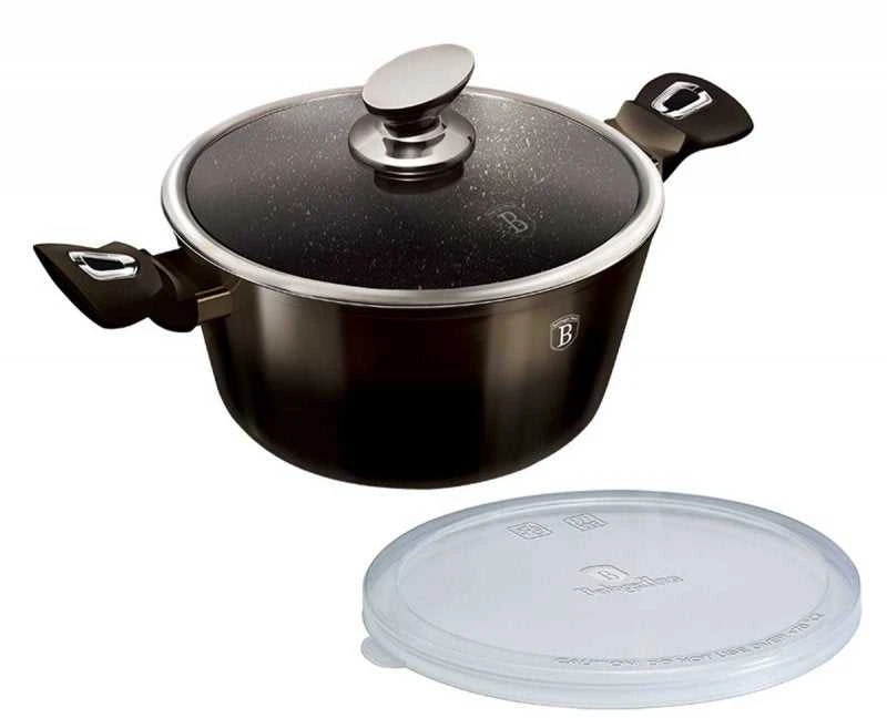 Berlinger Haus granitinis puodas bh-6606, shiny juodas, 28 cm