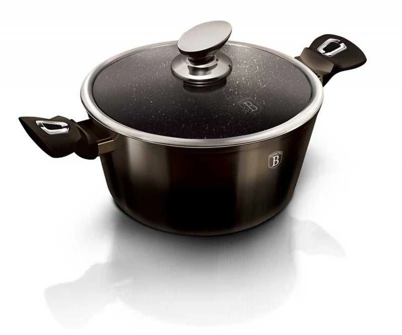 Berlinger Haus granitinis puodas bh-6606, shiny juodas, 28 cm