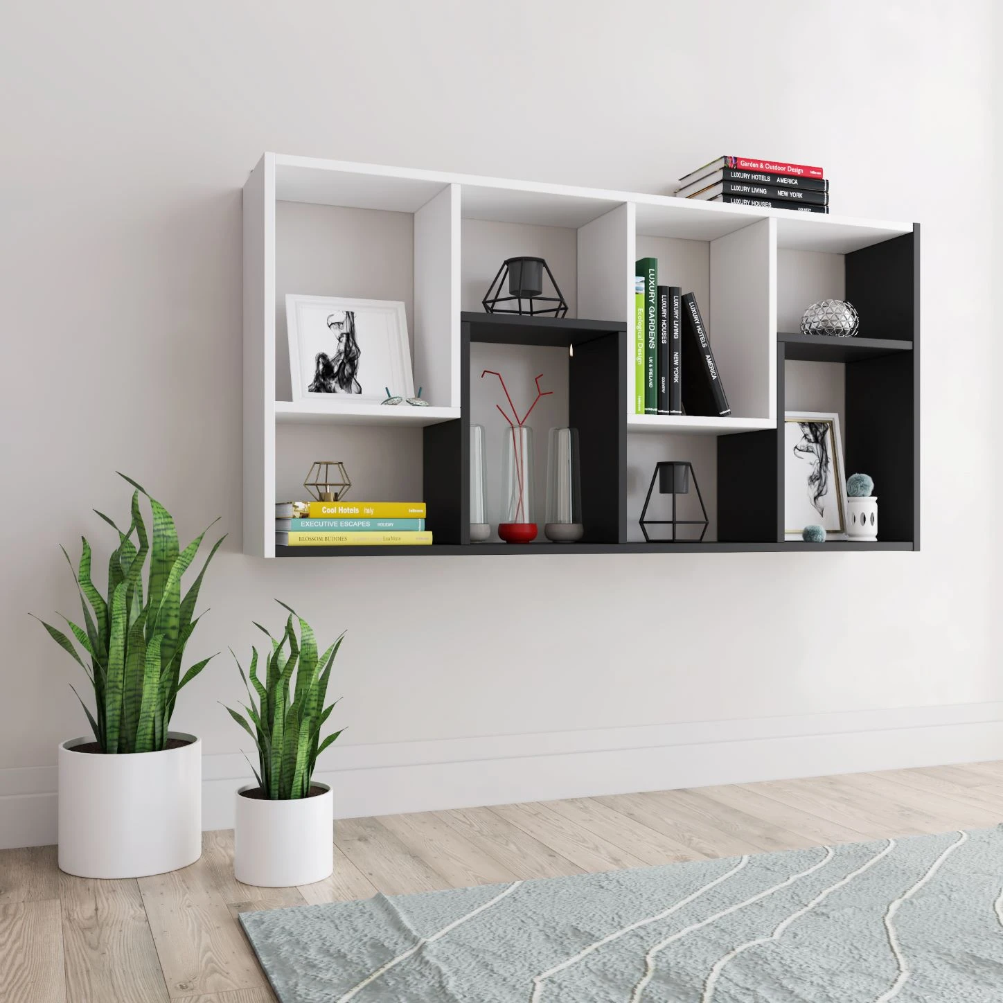 Target Home Lentyna 120x60x20cm siena-grindys balta/juoda aprašymas - Prekės nuotrauka